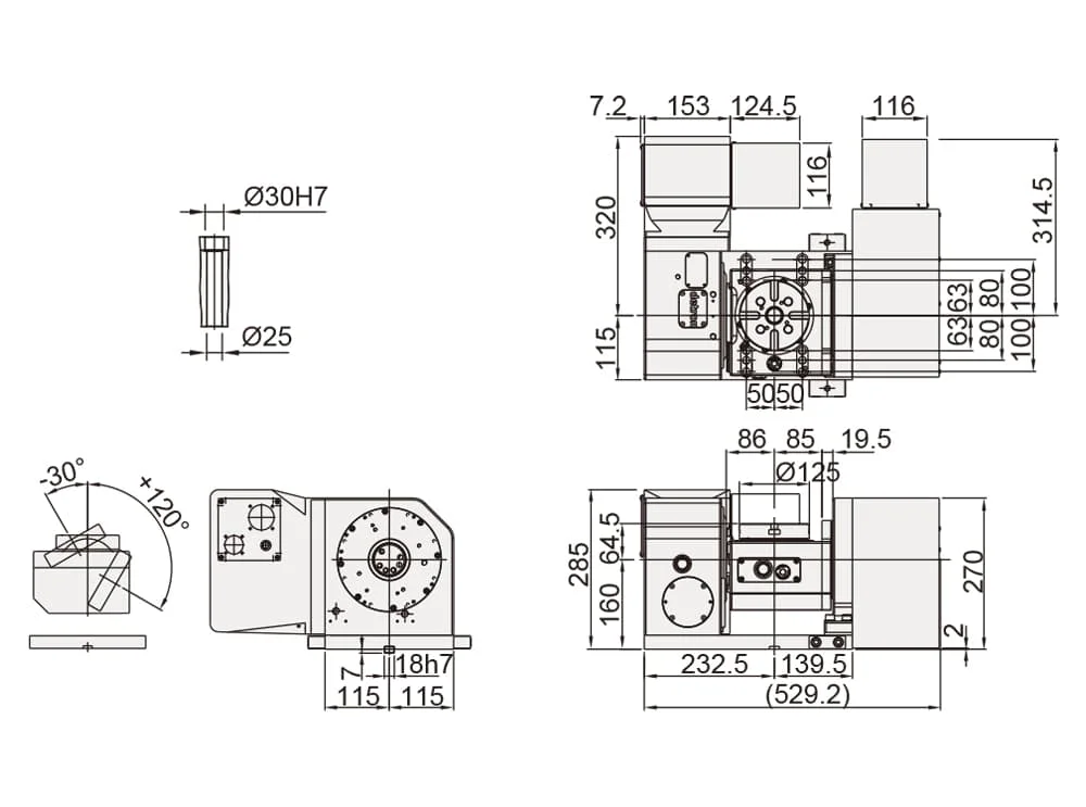 Наклонно-поворотный стол Detron GFA-125S