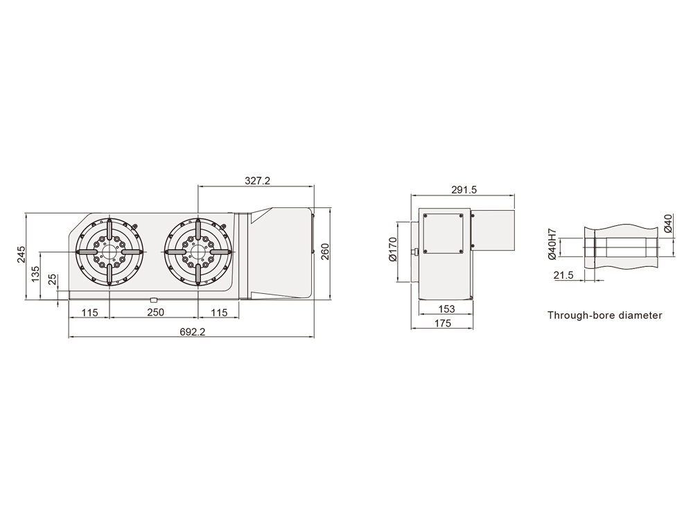 Двухпозиционный поворотный стол Detron GXA-170S-2W-250