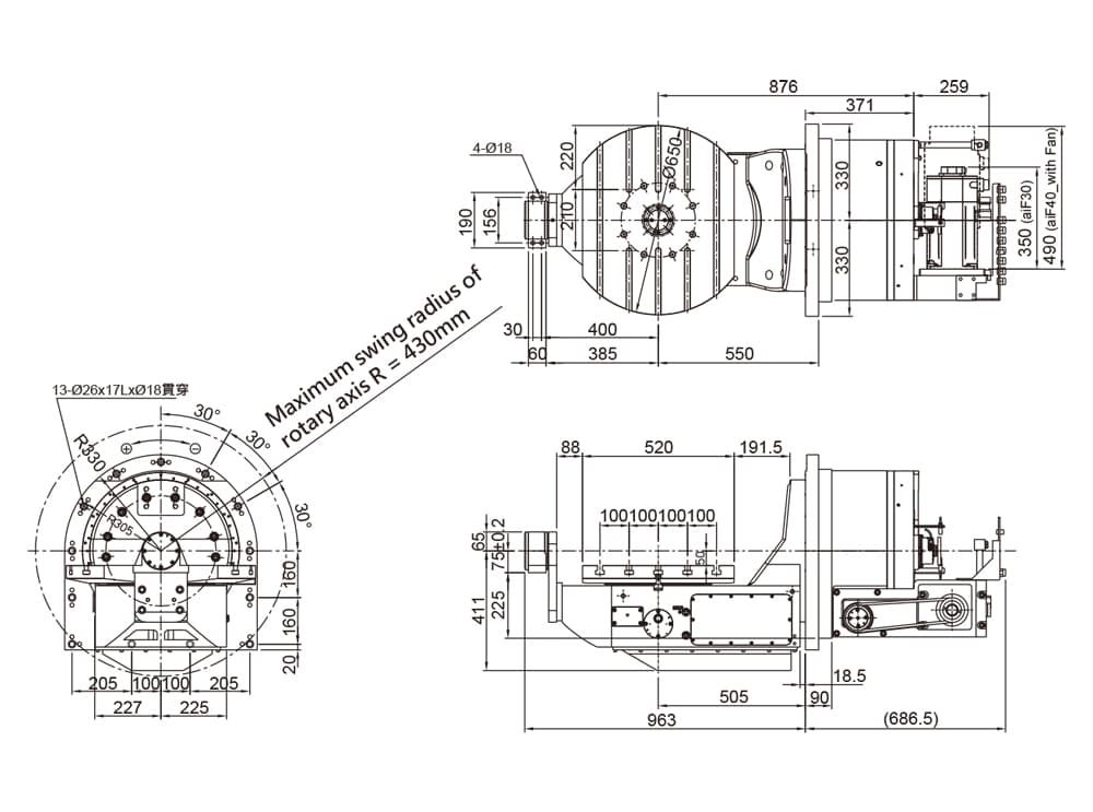 Наклонно-поворотный стол с ЧПУ Detron GTFAI-720EHB